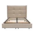 thumbnail image 2 of Diamond Sofa Beverly Queen Bed with Integrated Footboard Storage Unit & Accent Wings in Sand Fabric, 2 of 6