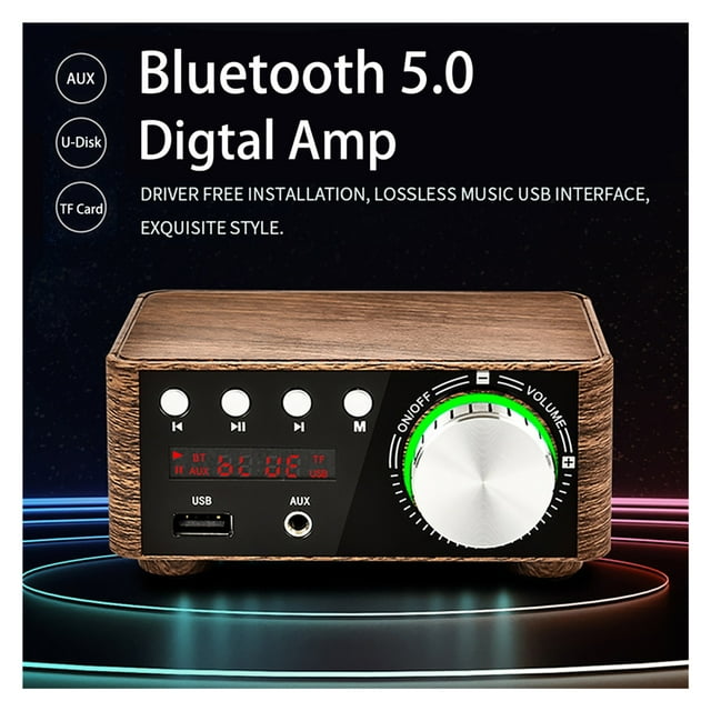 Mini Digital HiFi Bluetooth 5.0 Power Class D Amplifier Audio Amp 50W*2 Home Theater Car Marine USB TF-Card ,High Sound