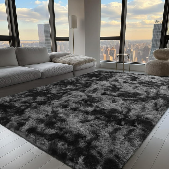 Alfombra de felpa Zentavio, 244 x 305 cm, pelo alto, gris