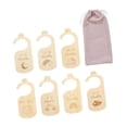 thumbnail image 3 of Divisores de armario para bebé, 7 piezas, divisores de ropa colgantes, colgador de tamaño de ropa de bebé de madera, organizador para uso diario,, 3 of 9