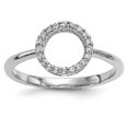 thumbnail image 1 of 14K White Gold Diamond Open Circle Ring, 1 of 5