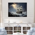thumbnail image 1 of Designart Pirate Wall Art, Pirate Ship Braving Stormy Seas , pirate Large Wall art decor, grey Canvas wall art, 40x30 inches, 1 of 5