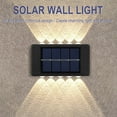 thumbnail image 5 of 10 LED Solar Up Down Lights Outdoor Waterproof,2 Pack Modern Nordic Sconce Illuminate Outside Sunlight Sensor Lamp, Black Exterior Light Fixture Wall Mount for House Garden Porch, 5 of 8