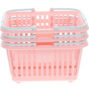 3 Pcs Toy Buckets for Kids Storage Crate Plastic Baskets with Handles Pastel Bins Shopping