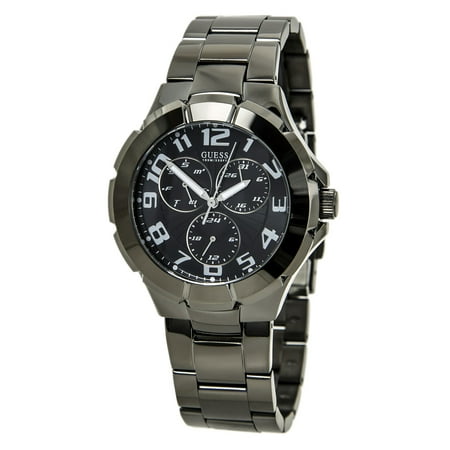 Guess Men's U11511G1 Black Dial Black IP Steel Bracelet Dual Time Watch