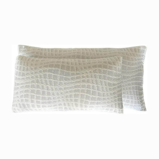 Paquete Mixto de Almohadas Memory Foam Estándar y Jumbo Suave y Cómoda Blanca con Plateado