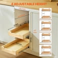thumbnail image 5 of 2 Tier Pull Out Cabinet Organizer 14W x 21D Soft Close Sliding Wood Drawer Adjustable Base for Kitchen Pantry Bathroom, 5 of 6