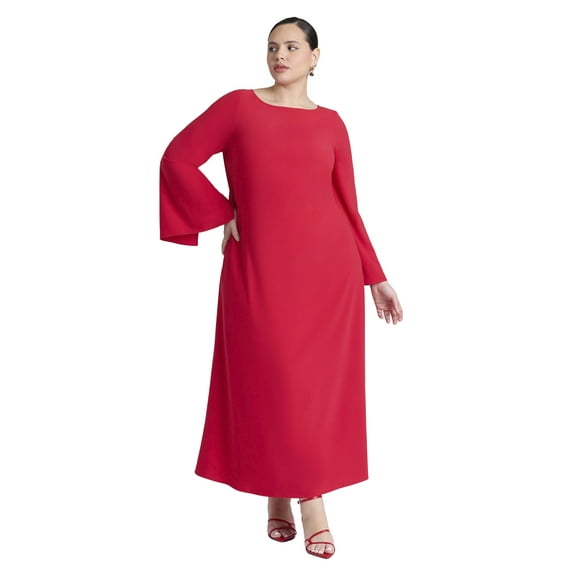 ELOQUII Women's Plus Size Back Drape Maxi Dress