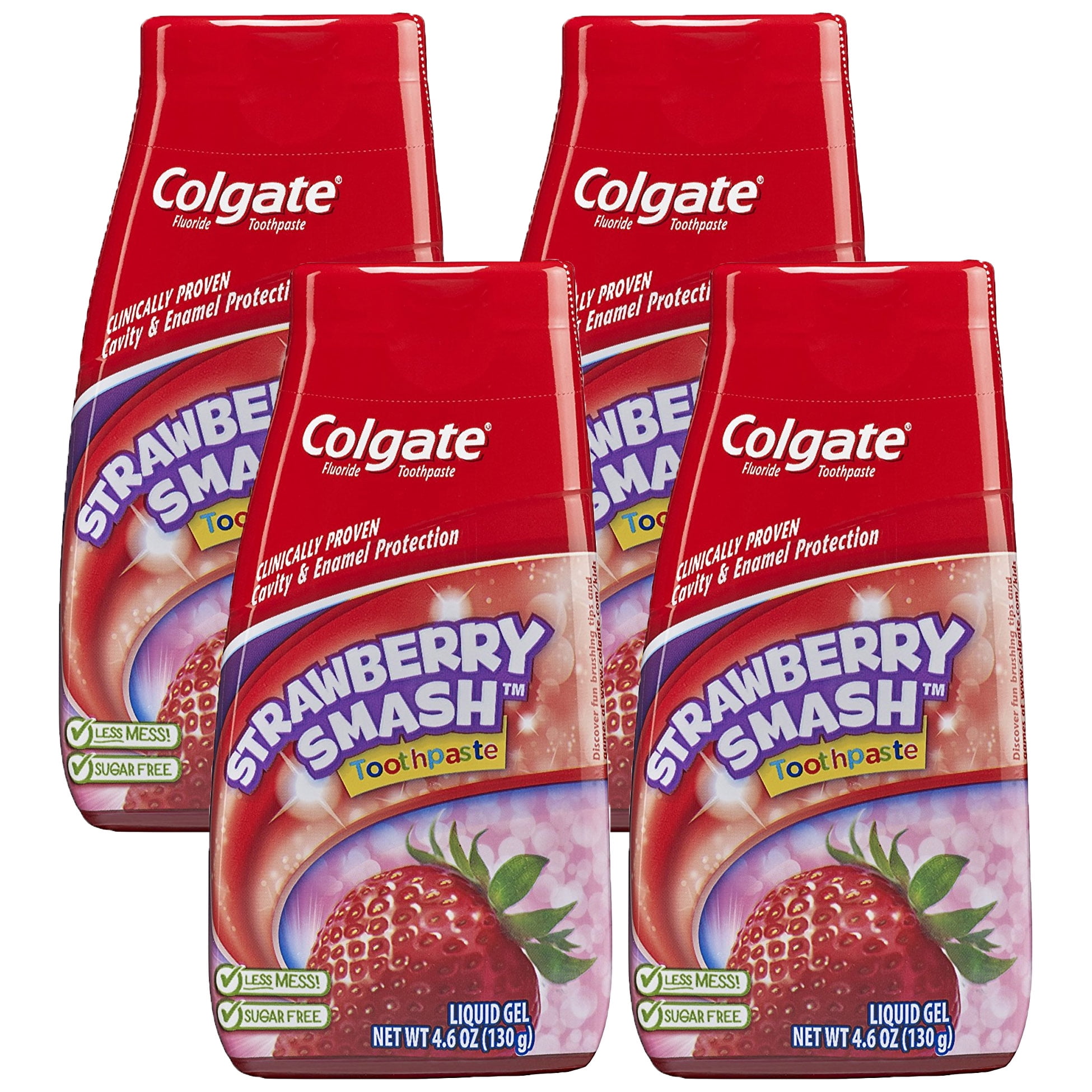 Colgate Fluoride Toothpaste Strawberry Smash Liquid Gel 4.60 oz, Pack