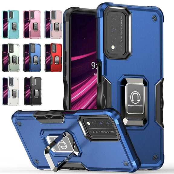 Shockproof Rugged Armor Case with Magnet Stand Ring Holder Phone Protective Cover For T-Mobile Revvl V  5G