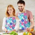 thumbnail image 3 of Pioneer Flower Floral Print Pattern Apron for Women and Men, Cotton Linen Waterproof with Pockets, Adjustable, 33x27 Inch for Kitchen, Gardening, BBQ, Salon, 3 of 6