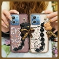 thumbnail image 2 of LYM-Phone Case For MOTO G Stylus 4G 2023, Bear bracelet Back Cover cute Dirt-resistant silicone Skin-friendly feel soft case Anti-knock protective case Black pearl pendant Cartoon, 2 of 9