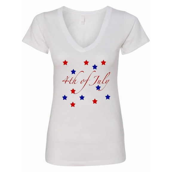 Inktastic 4th of July Stars Women's V-Neck T-Shirt