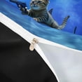 thumbnail image 4 of jejeloiu Funny Cat Shark Twin Duvet Cover,Deep Ocean Background Twin Bedding For Boys,Solid Blue,Black Reversible,2-Piece,1 Duvet Cover and 1 Pillowcase, 4 of 6