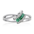 thumbnail image 1 of 14k White Gold Emerald and Diamond Angle Ring, 1 of 2