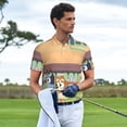 thumbnail image 4 of Lsque Bluey Pattern Golf Shirts for Men Dry Fit Print Moisture Wicking Performance Short Sleeve Polo Shirt-X-Large, 4 of 7