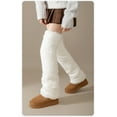 thumbnail image 3 of Women's Fuzzy Thigh high Socks Over Knee High Plush Slipper Winter Indoor Sleeping Fluffy Long Leg Warmers, 3 of 4