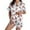 A-Sky Blue3, variant on Women's Lobster Print Striped Satin Pajama Set Short Sleeve Notched Collar Button Down Sleep Set Soft Classic Relaxing Pajama Sets