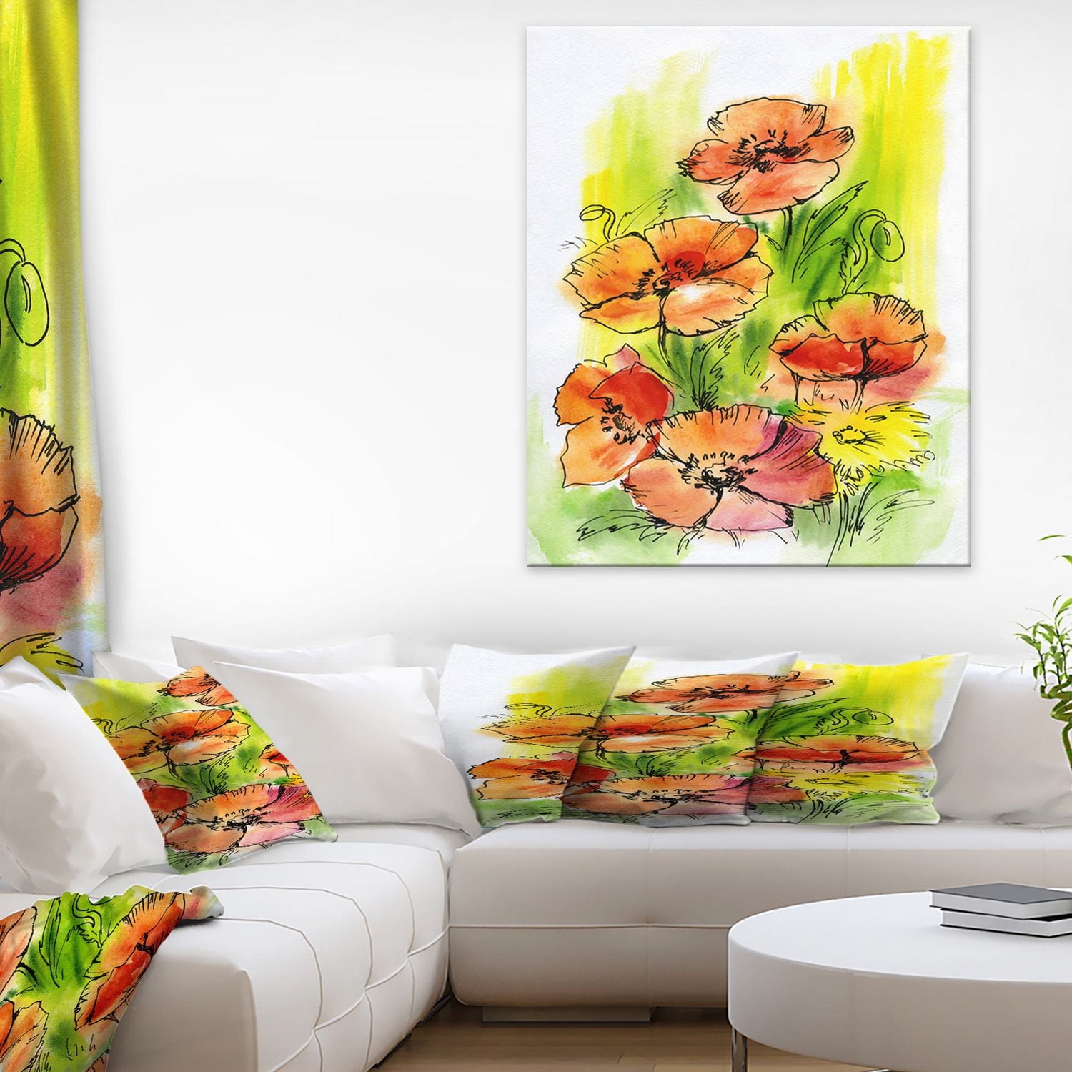 Impression sur toile « Bouquet Poppies » Design Art
