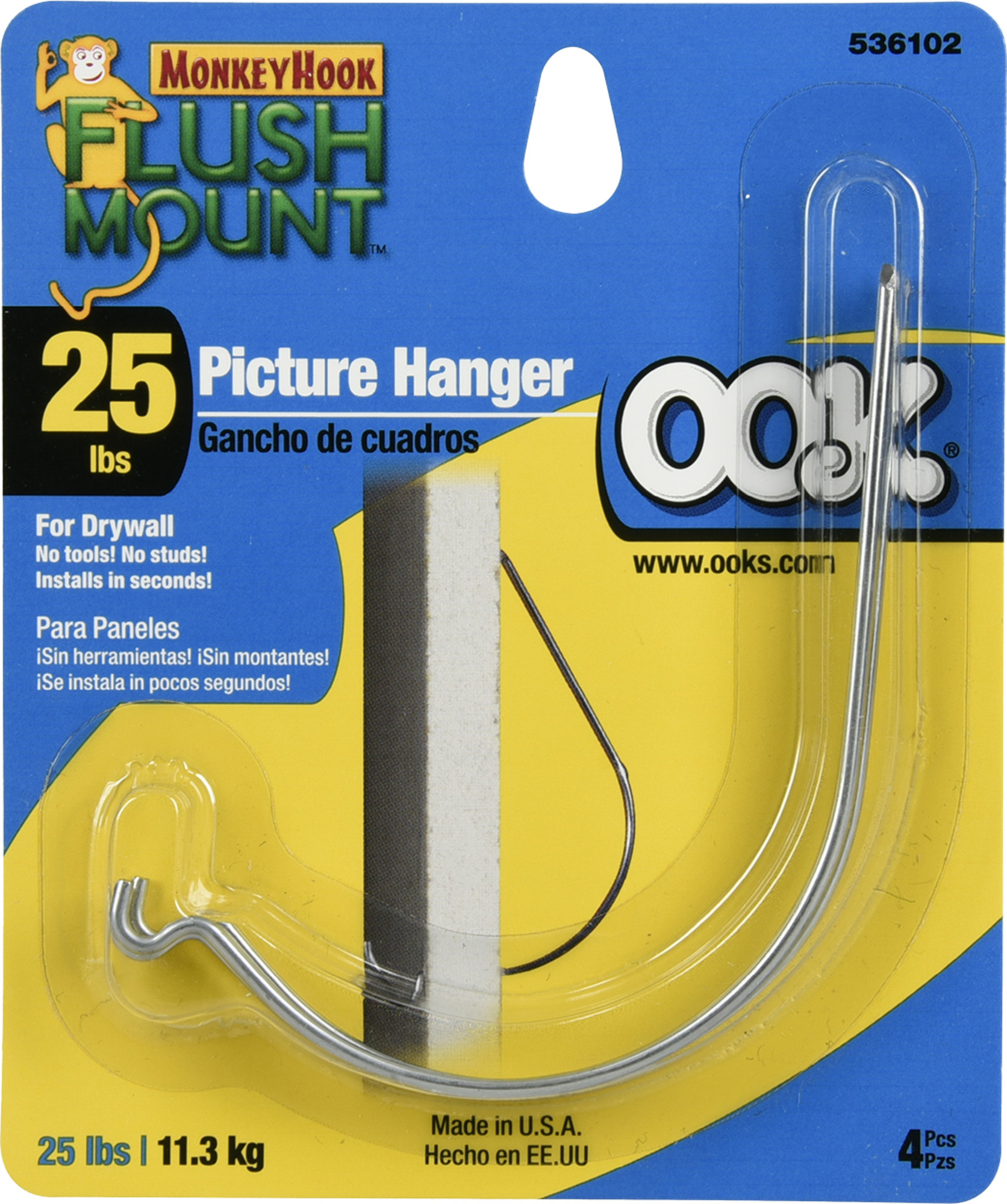 35lb White OOK 591821 Monkey HPicture Hanger 10 Piece