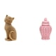thumbnail image 1 of Figura decorativa de gato de resina con tapa de jarrón de porcelana floral. Adorno de animal para estantería, sala de estar, dormitorio, entrada,, 1 of 6