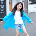 thumbnail image 3 of Childrens Transparent Waterproof Rain Poncho With Thickened EVA Plastic, 3 of 5