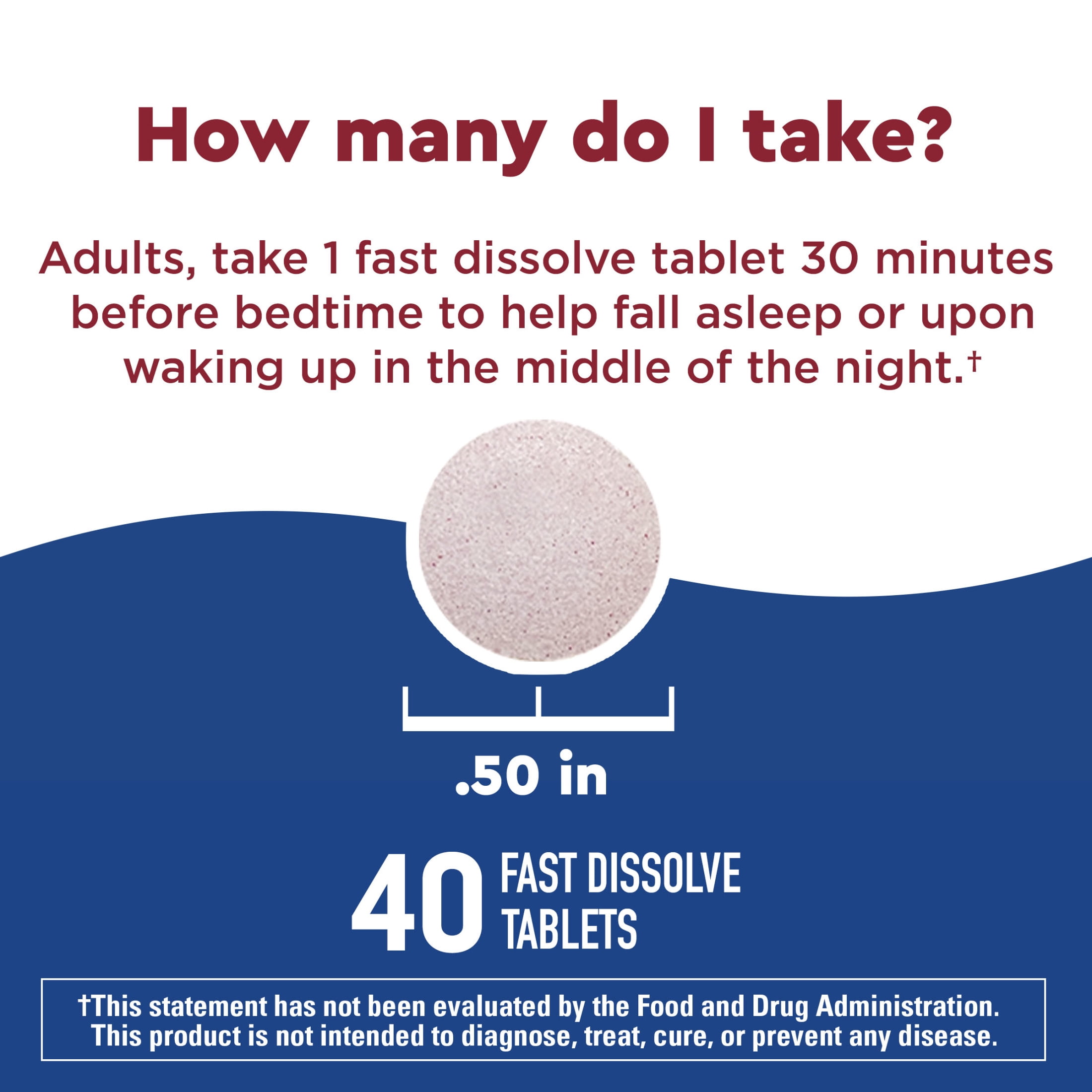 Nature Made Wellblends Back to Sleep Tablets, Melatonin 1 mg, L theanine, GABA, 40 Count