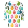 thumbnail image 4 of Kayannuo Easter Print Long Sleeve Shirts for Women Women's Fashion Printed T-shirt 3/4 Sleeves Blouse Round Neck Casual Tops Womens Fashion, 4 of 4