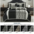 thumbnail image 2 of Lanco Elegant 15-Pieces Black Silver Striped Comforter Bedding Sets, California King, 2 of 8
