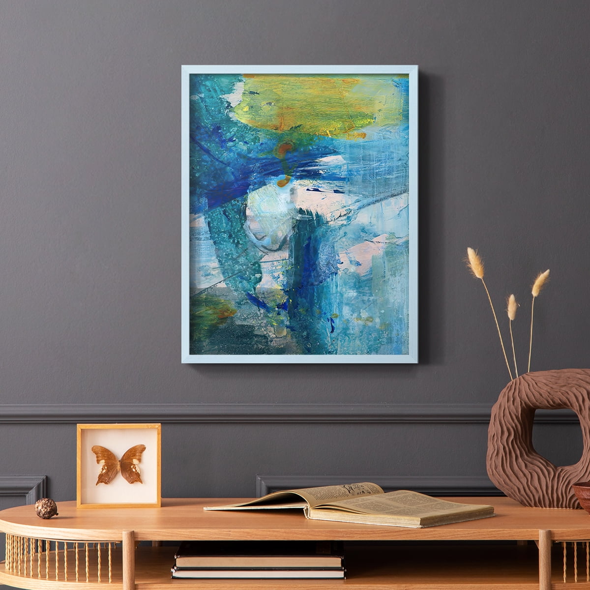Spring Winds III in Blue Solid Wood 8 x 10 Framed Print