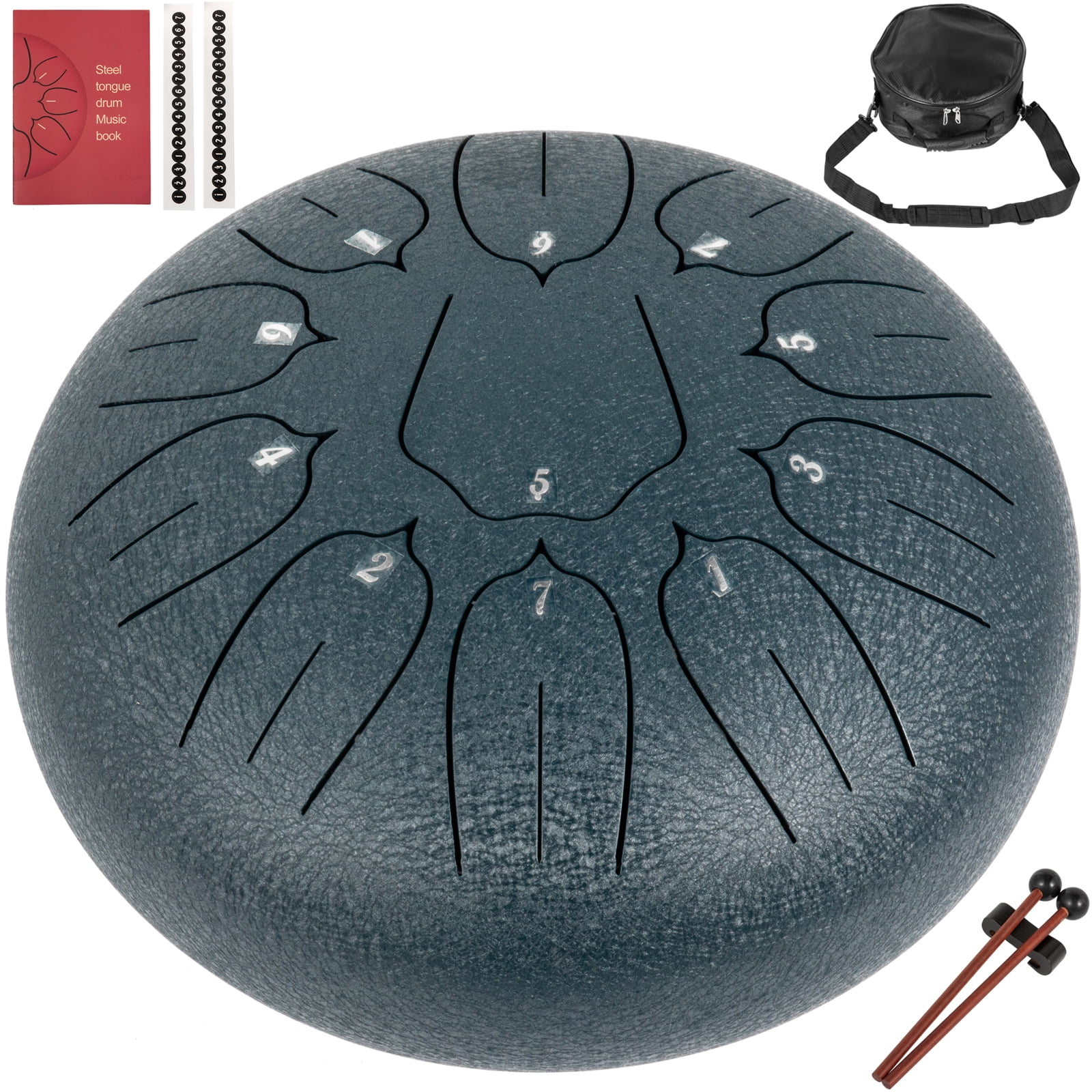 -D Major Natural Scale Blue 10" Steel Tongue Drum/Handpan Bag included 