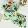 thumbnail image 7 of REDARER Dinosaur Print Satin Pajama Set Short Sleeve Button-Down Sleepwear & Loungewear,3-4 Years, 7 of 7