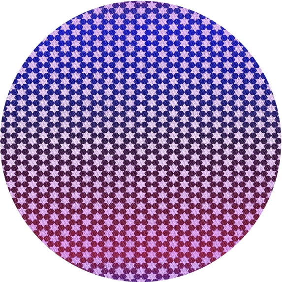 Ahgly Company Indoor Round Patterned Bright Purple Area Rugs, 8' Round