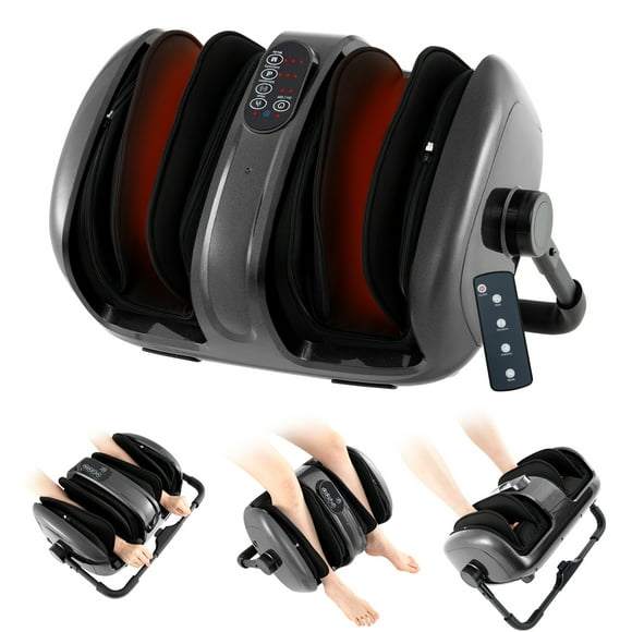 Giantex Foot & Calf Massager w/Heat, Deep Kneading Shiatsu Massager Machine, Gifts for Elder Men Women, Grey