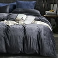 thumbnail image 3 of NTBAY 3 Piece Velvet King Duvet Cover Set with Zipper Closure and Corner Tie, Ultra Soft and Luxury Comforter Cover Set, 90"x104", Charcoal Gray, 3 of 5