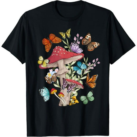 Grunge Fairycore Aesthetic Cottagecore Butterfly Mushroom T-Shirt