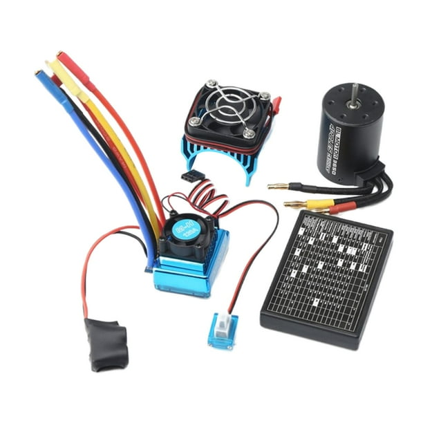 Control de velocidad 3650 4300KV Motor Sin Escobillas ESC Combinación De Radiador Para 1: 8 1:10 RC Car 120A ESC