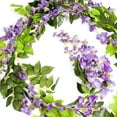 thumbnail image 2 of Wisteria Garland Flower Vines Wisteria Vine Artificial Wisteria Hanging Flowers Garland - 5pcs Total 33ft, 2 of 7