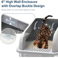 thumbnail image 2 of 8" Deep Stainless Steel Cat Litter Box with Lid Extra Large Litter Box for Big Cats XL Metal Litter Pan Tray with High Wall Sides Enclosure, Non-Sticky, Anti-Leakage, Easy Cleaning, 2 of 6