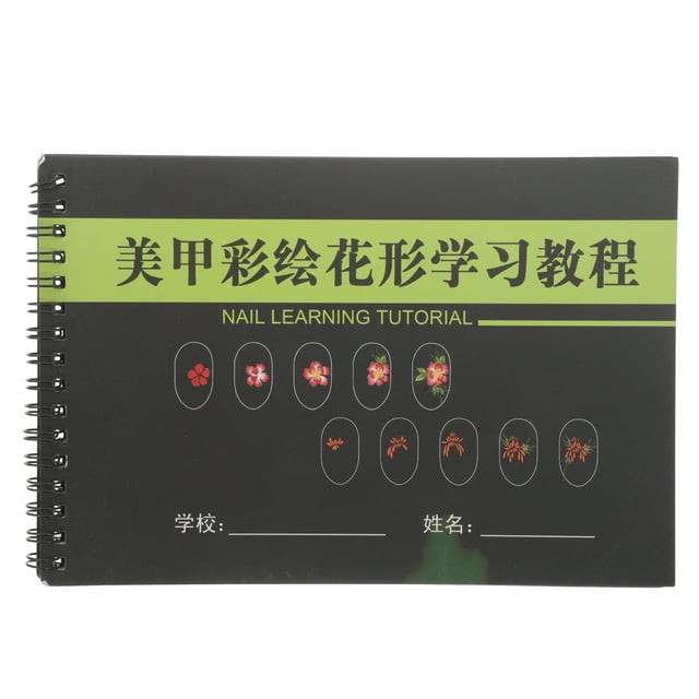 MOVTOTOP Nail Practice Book 2pcs Learning Paper Manicure Template Drawing Exercise Guide