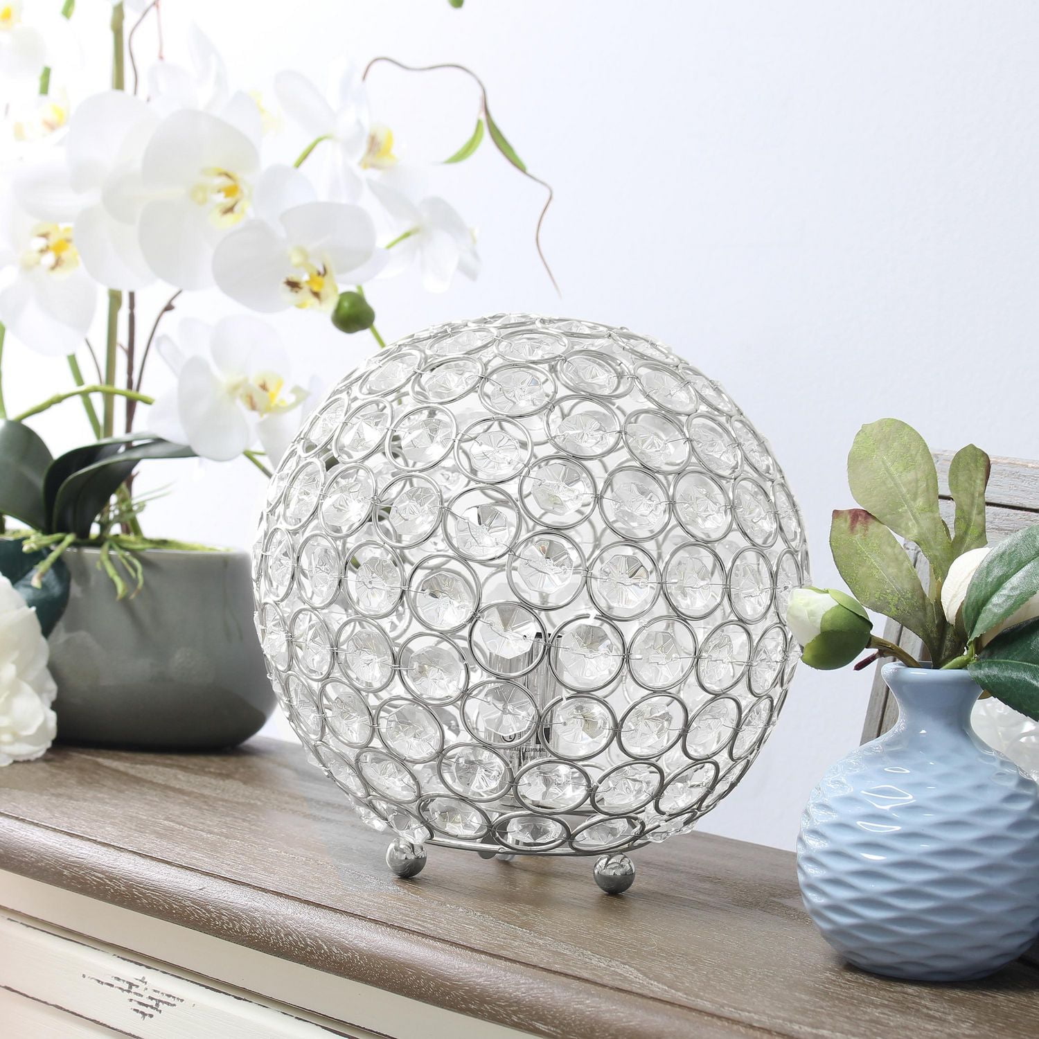 Elegant Designs Crystal Ball Sequin Table Lamp