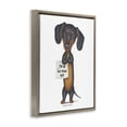 thumbnail image 3 of Stupell Industries Funny Dachshund Boss Animals & Insects Painting Brown Floater Framed Canvas Art Print Wall Art, 25 x 31, 3 of 9