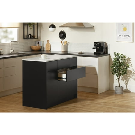 South Shore Olio Contemporary Kitchen Island Black
