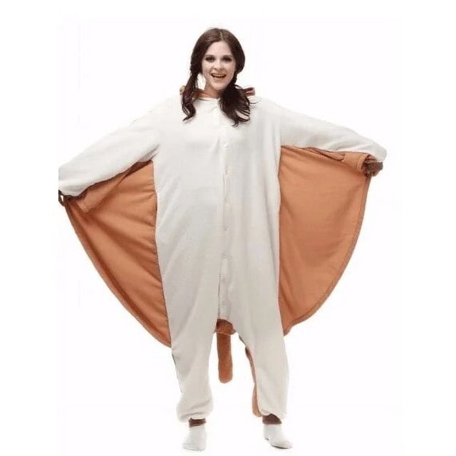 Kigurumi-Pijama de ardilla voladora para adultos, disfraz de Animal para carnaval y Navidad, con capucha, Cosplay