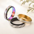 thumbnail image 4 of Visland Finger Ring Frosted Slash Line Color Block Men Women Striped Turnable Ring Jewelry, 4 of 7