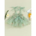 thumbnail image 4 of Bagilaanoe Toddler Baby Girl Party Dress Floral Embroidery Sleeveless A-line Princess Dresses 6M 12M 18M 24M 3T 4T Kid Patchwork Tulle Skirt, 4 of 9