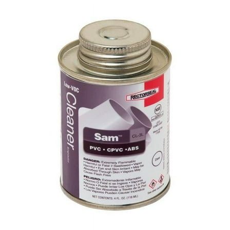 4 oz Sam Clear PVC Cement for ABS  CPVC & PVC