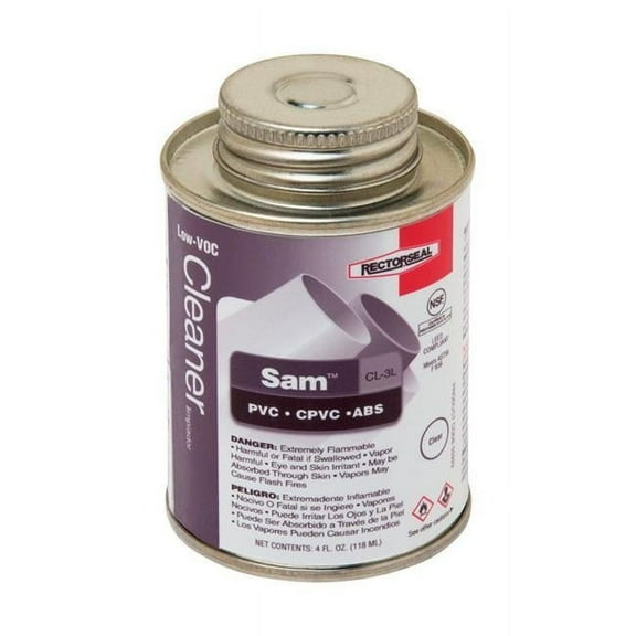 4 oz Sam Clear PVC Cement for ABS  CPVC & PVC