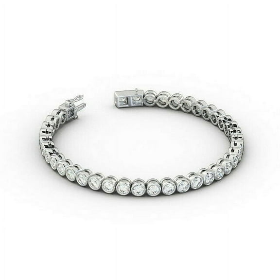 5.50CT Natural Diamond (I-J,SI1) Round Cut Tennis Bracelet 14K White Gold Fine Jewelry Unisex Gift