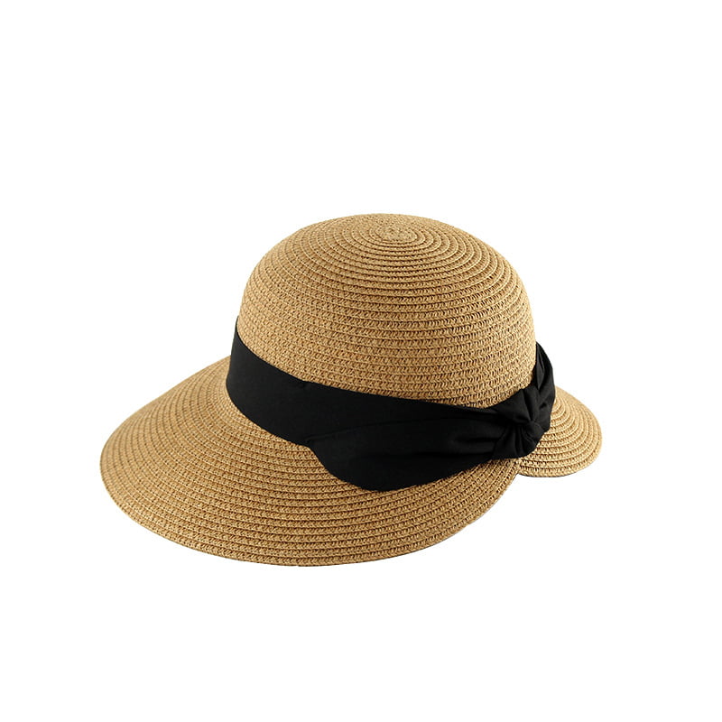 HISRFO Wide Brim Floppy Sun Hat for Women - Foldable Rolled Straw